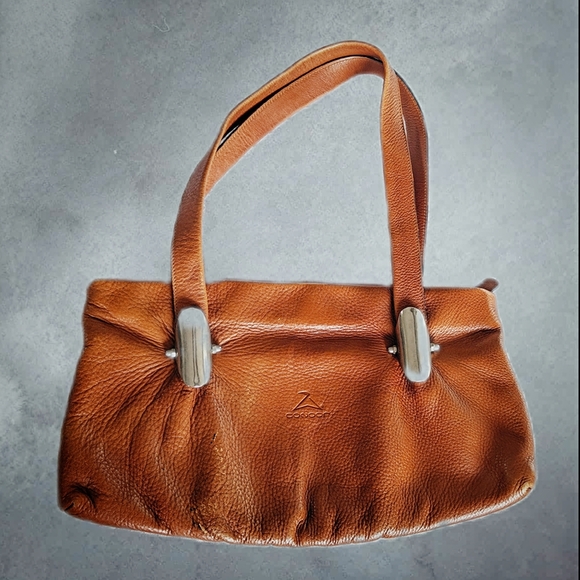 Condor Handbags - Condor Vintage Brown Cognac Leather Shoulder Bag